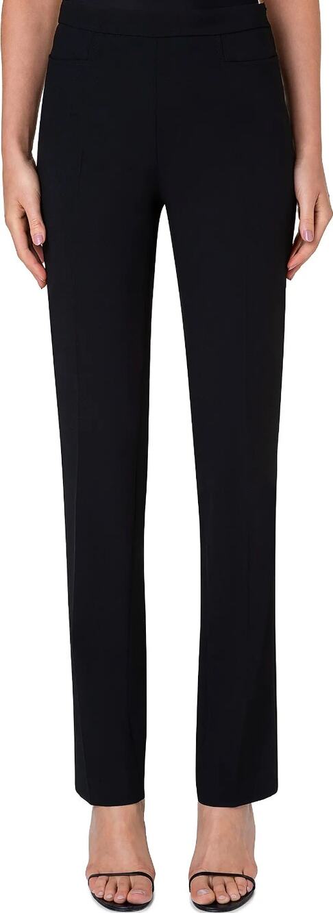 Akris Punto Francoise Wool Pant Dress Pleated Trouser Straight Dark Gray 8 31x32